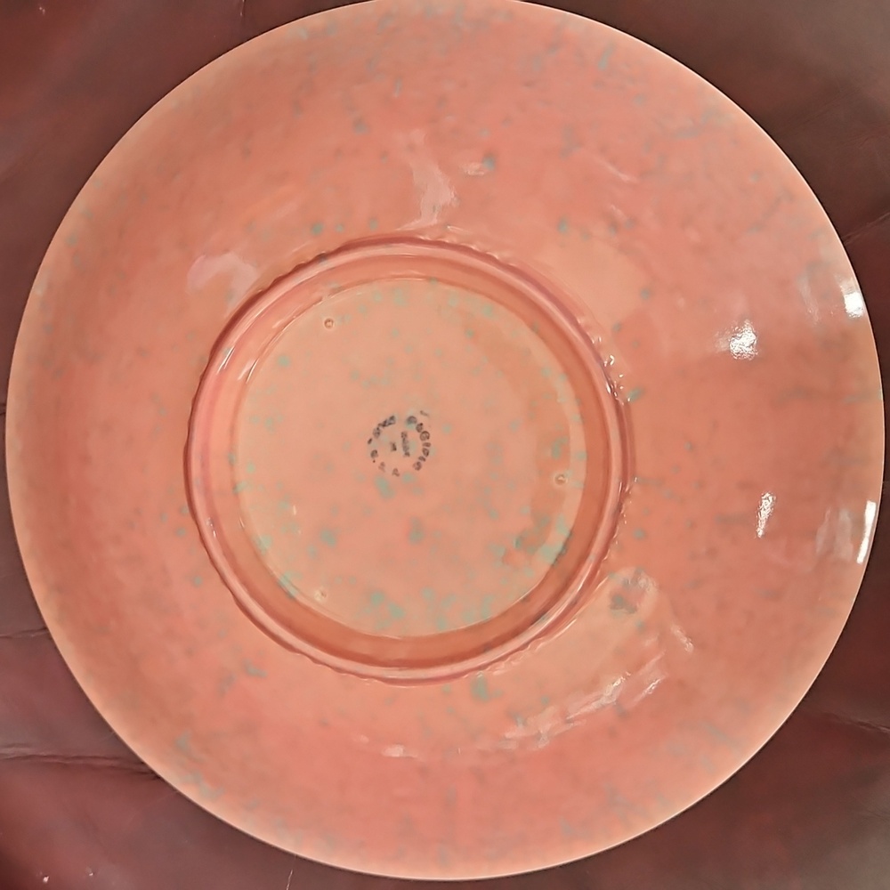 Large Coral Speckled Open Rim Ceramic Bowl by Pacific USA - Picture 8 of 12